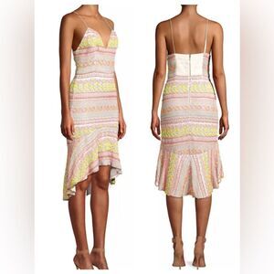 ALICE + OLIVIA Amina Beaded Sweetheart Midi Women's Dress (Size4)